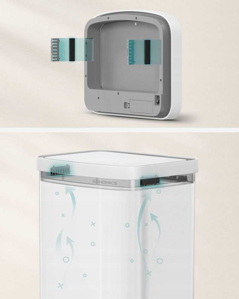 LTB670W01 SONGMICS Automatyczny kosz na śmieci kuchenne 50 l biały
