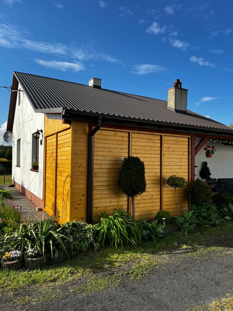 Ruchome deseczki. Żaluzje ogrodowe. Drewniana zabudowa. Taras