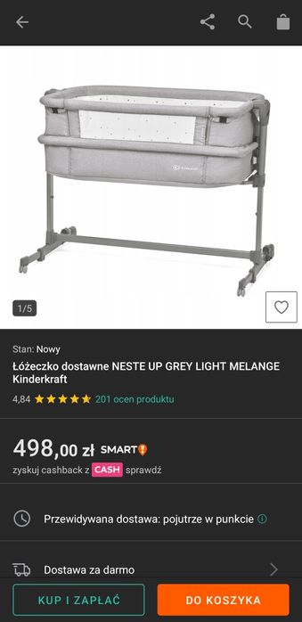 Dostawka Kinderkraft NesteUp Grey lighy melange