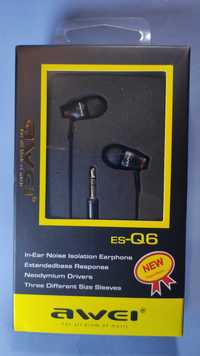 Навушники вакуумні AWEI ES-Q6 чорні