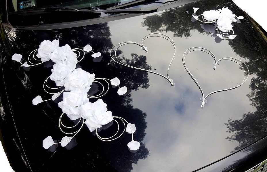 DEKORACJA Samochodu ślubnego Ozdoby na auto Serca