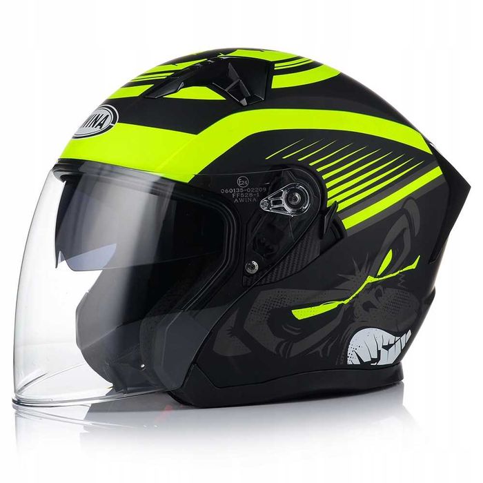 KASK motocyklowy otwarty z blendą homologacja ECER 22.06