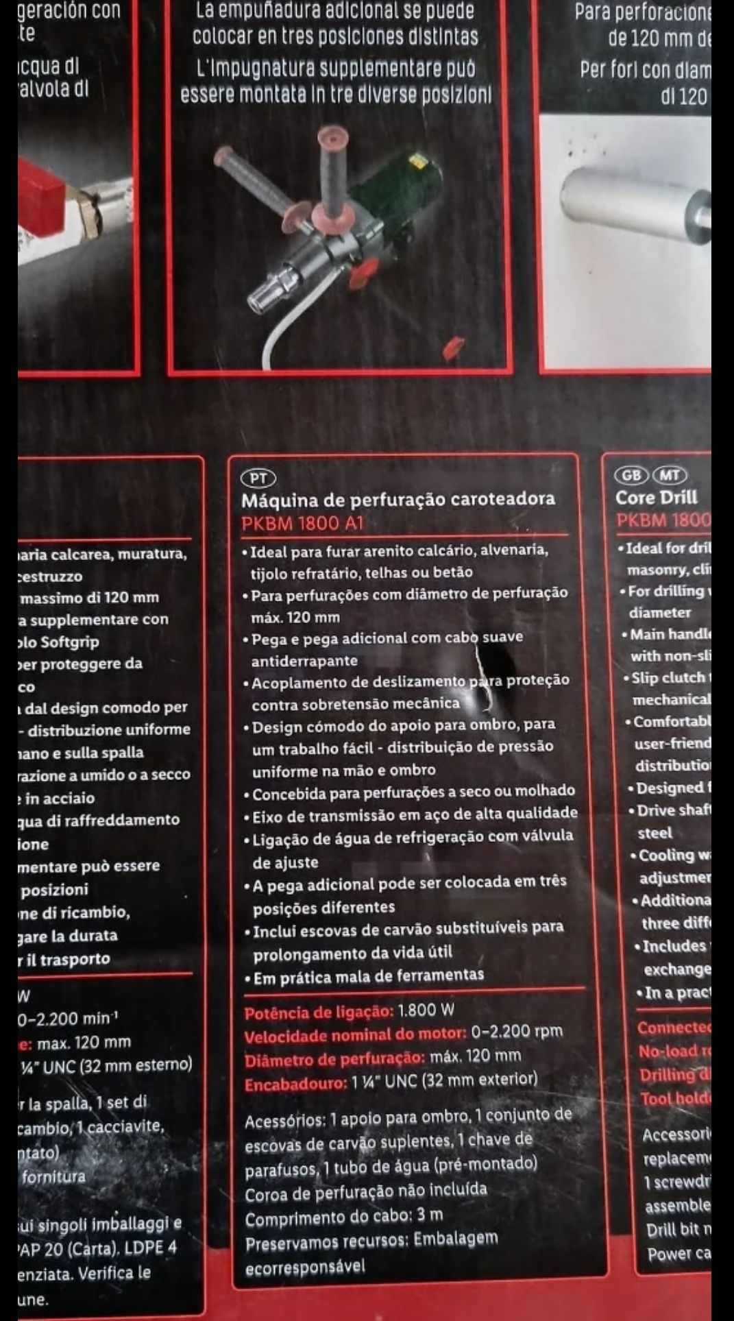 Máquina de perfuração Parkside (nova + garantia)