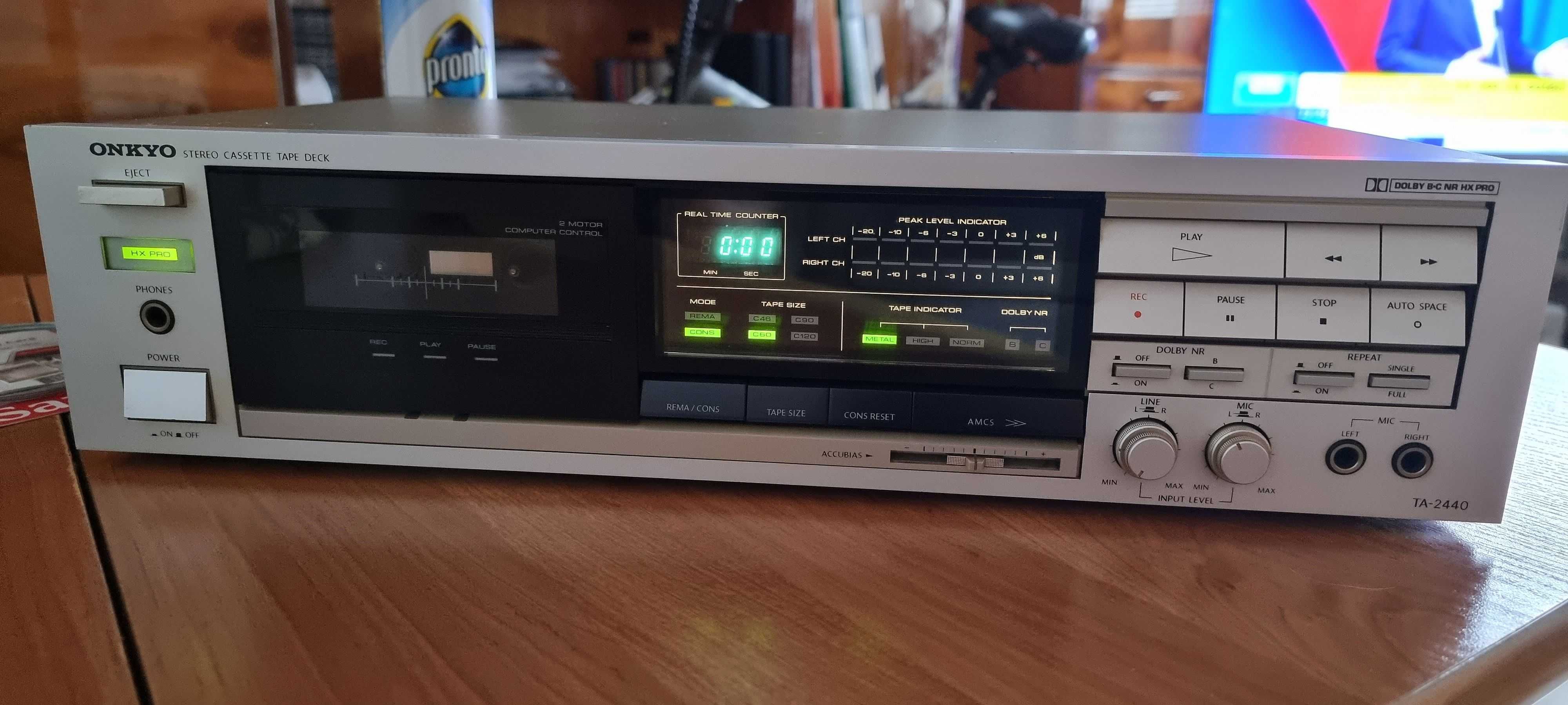 Onkyo TA 2440 Deck AMCS 1987r. Metalowy Panel Przedni. Metal. Obudowa.