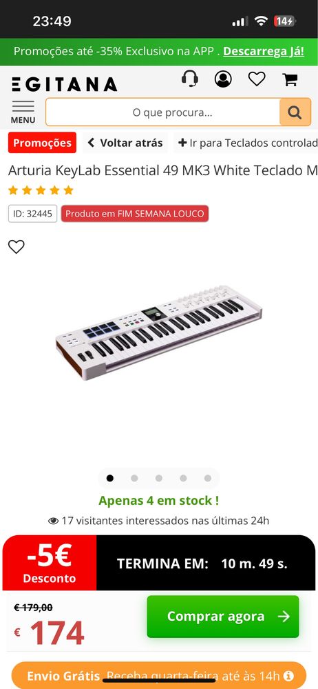 Sintetizador música Arturia KeyLab