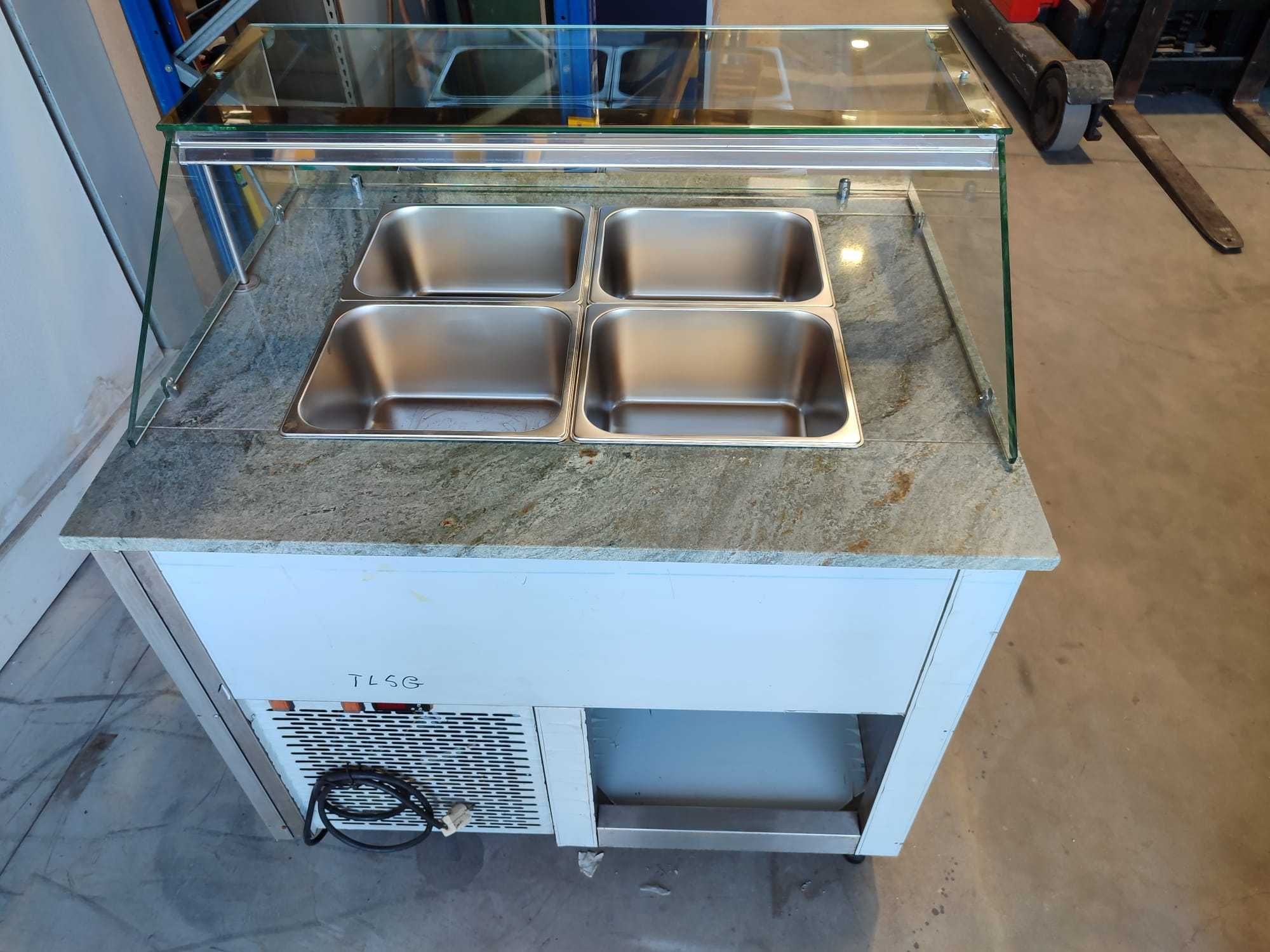 Conjunto banho maria + vitrine refrigerada - USADA