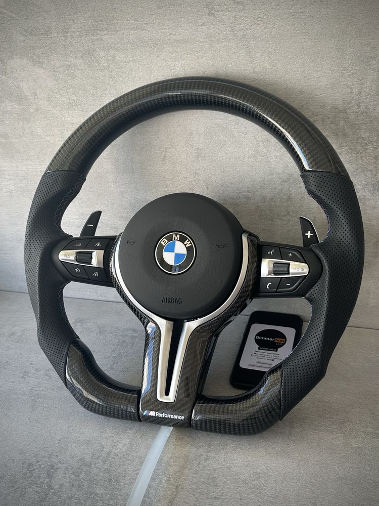 Карбон М руль + (ОРИГИНАЛ airbag, подогрев, вибро) БМВ Ф30 Ф15 Ф25 Ф10