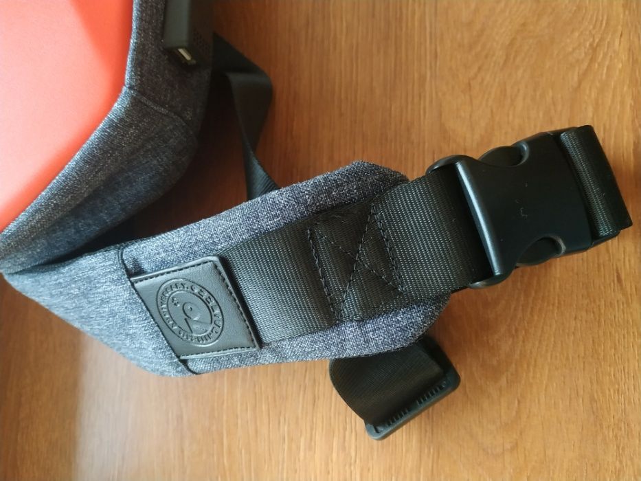 Городской рюкзак слинг с USB разъемом Сумка через плечо бананка