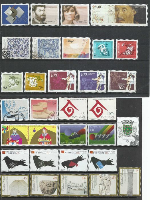 Selos portugueses, 1994 incompleto, 60 selos, 3 blocos + 1 miniatura
