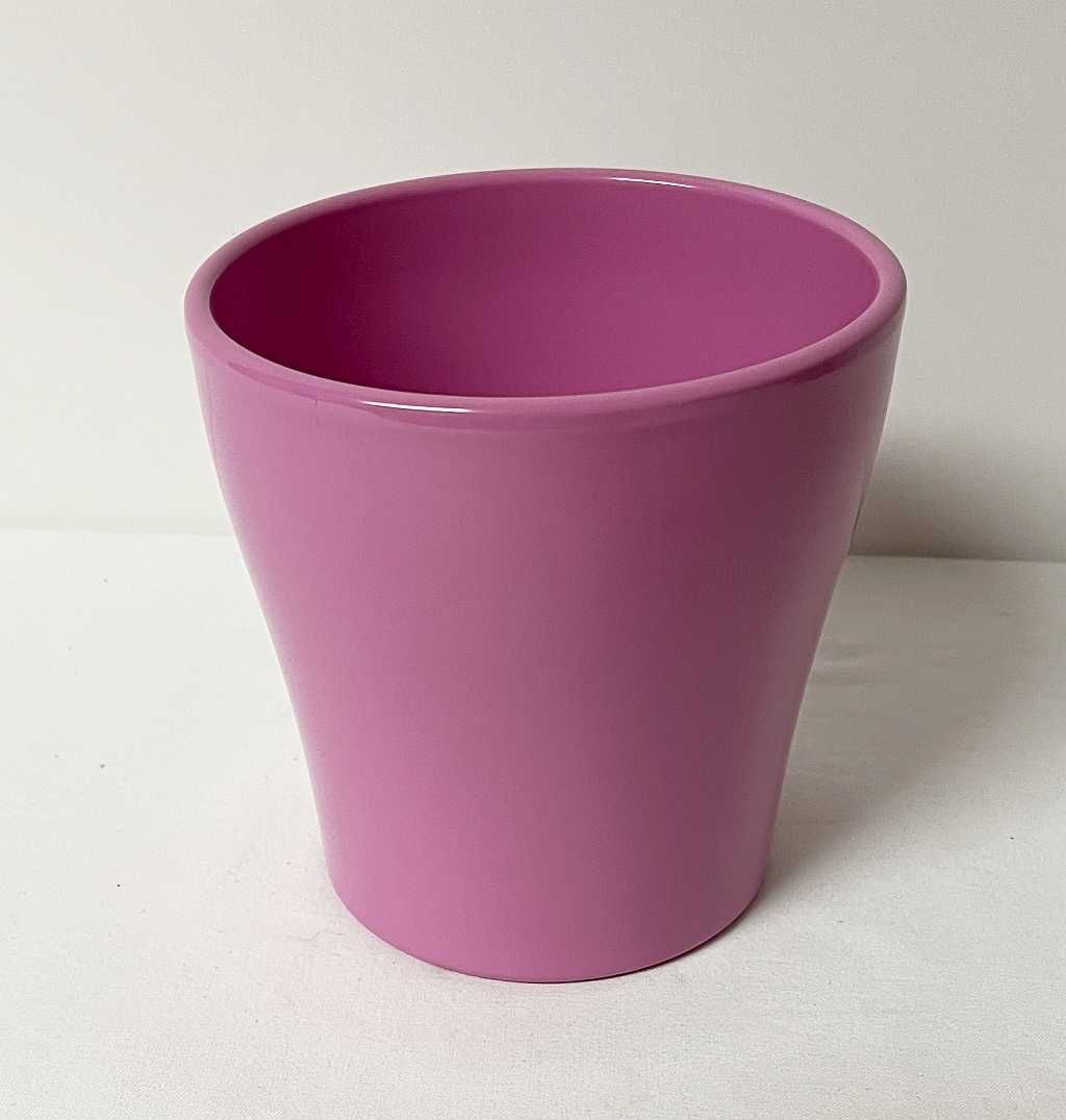 Doniczka ceramiczna różowa na kwiaty 13/13cm