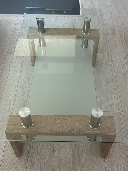 Stolik szklany drewniany Agata Meble 110x60