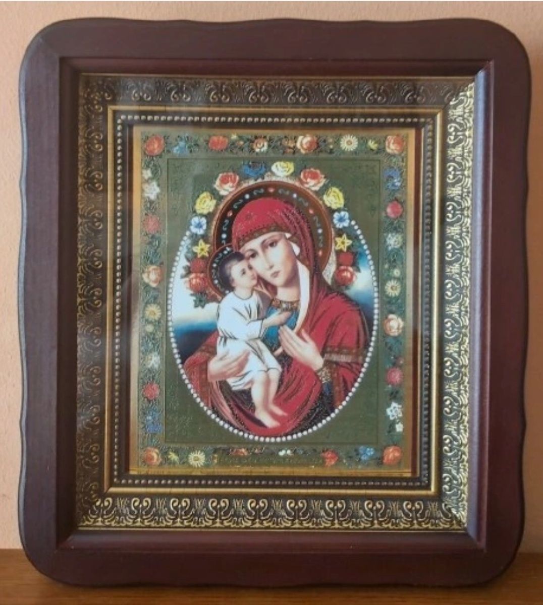Przepiękna Ikona prawosławna w kiocie Matka Boska Żyrowickaja.