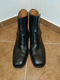 Buty skórzane męskie czarne rozmiar 46 (29,5 cm) nowe