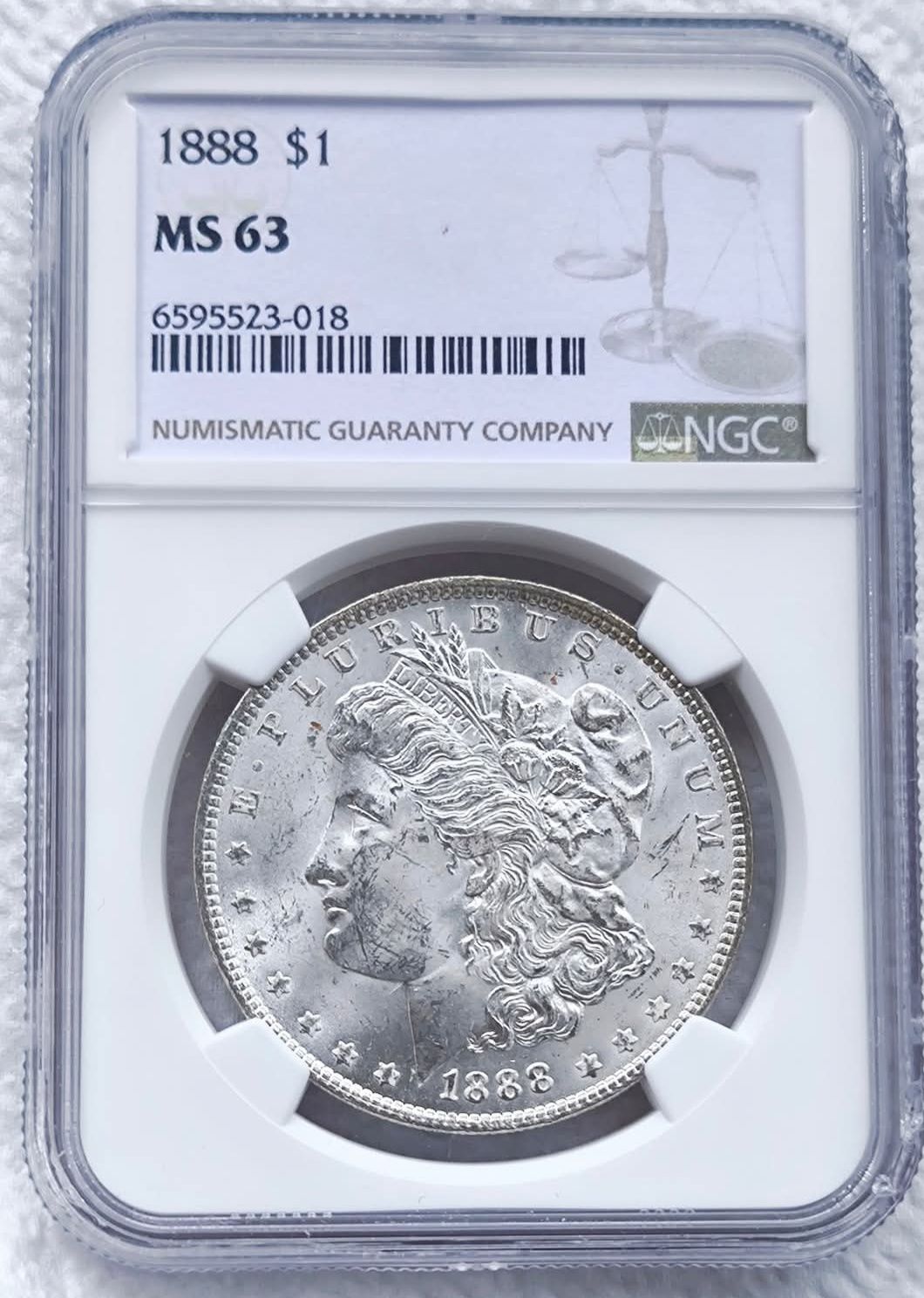 Долар Моргана MS 63,1888