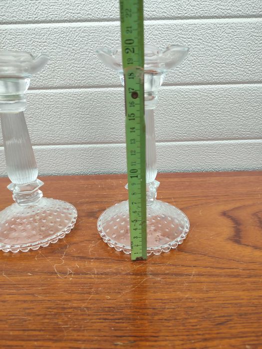 Szklane świeczniki w stylu Art Deco - lata 30 - Design - vintage - D