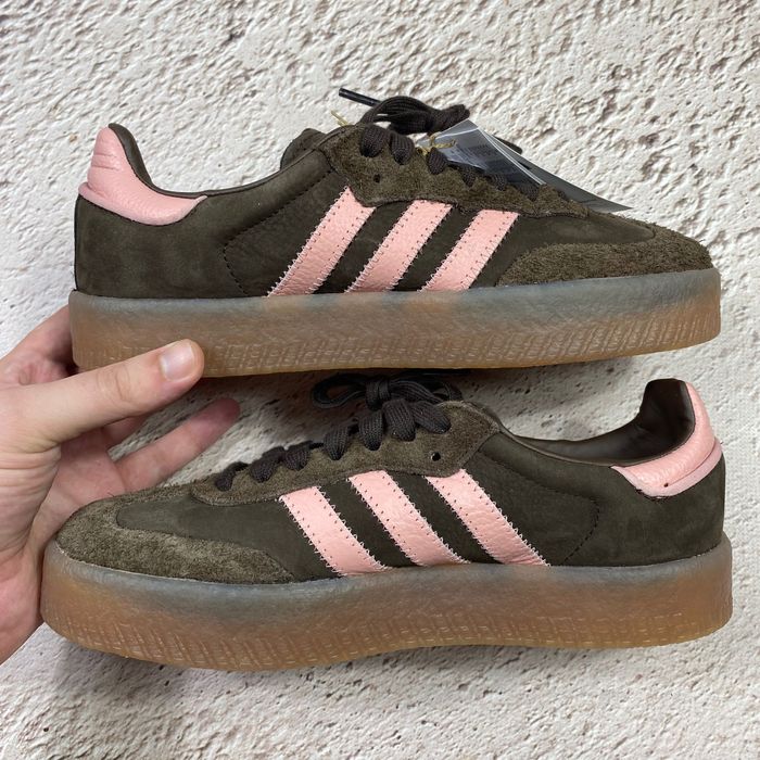 ji2744 оригінал жіночі кеди adidas samba og platform xlg dark brown