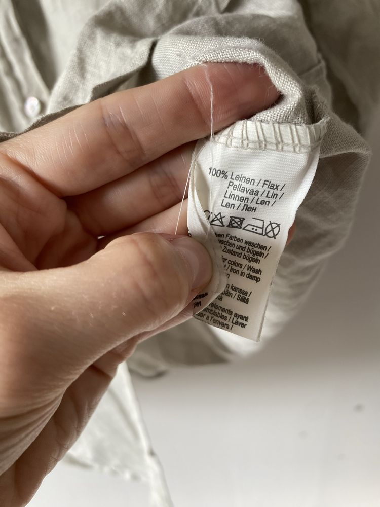 Lniana bezowa koszula plus size