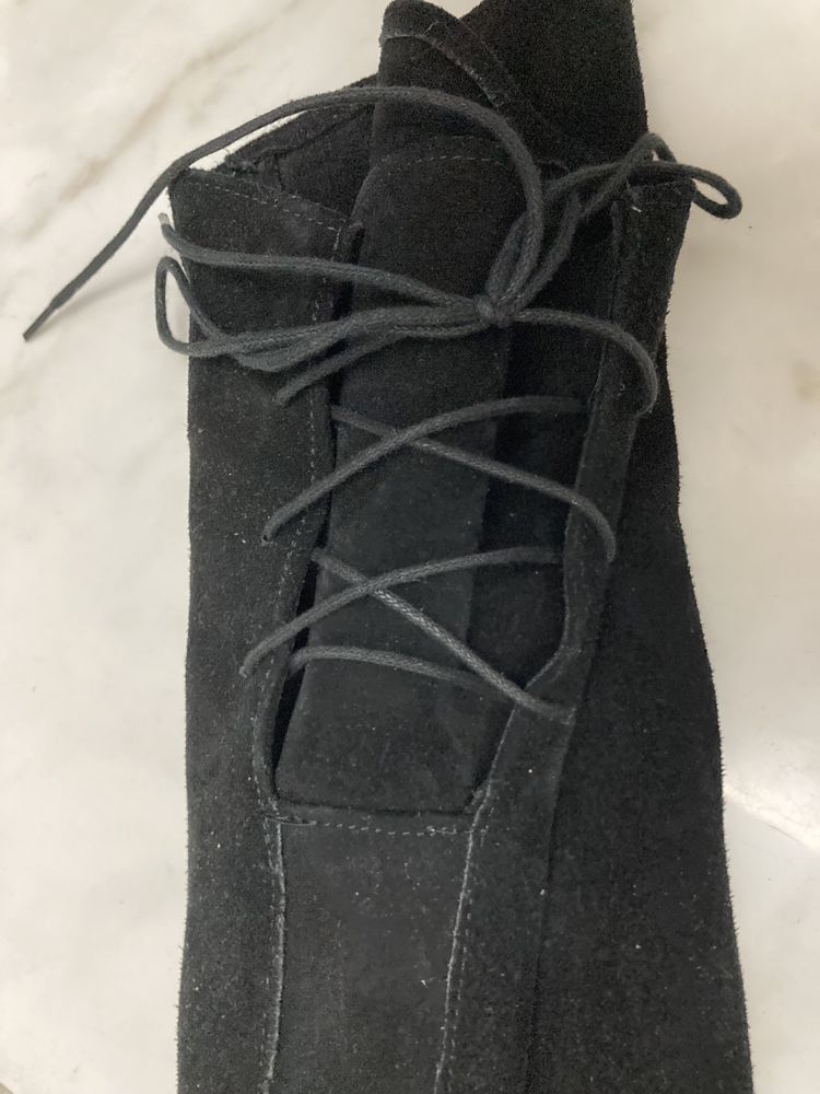 Kozaki muszkieterki naturalny zamsz 38 39