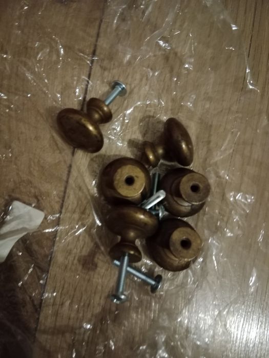 Gałka meblowa uchwyt do mebli brązowy złoty 6szt. Nowe