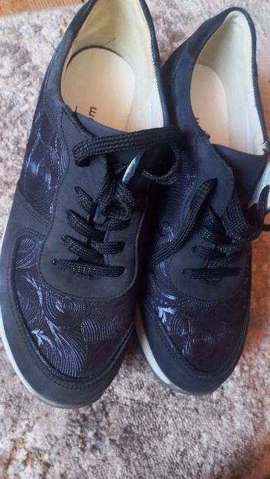 Skóra naturalna waldlaufer 5 1/2 granatowe adidasy buty sportowe nowe