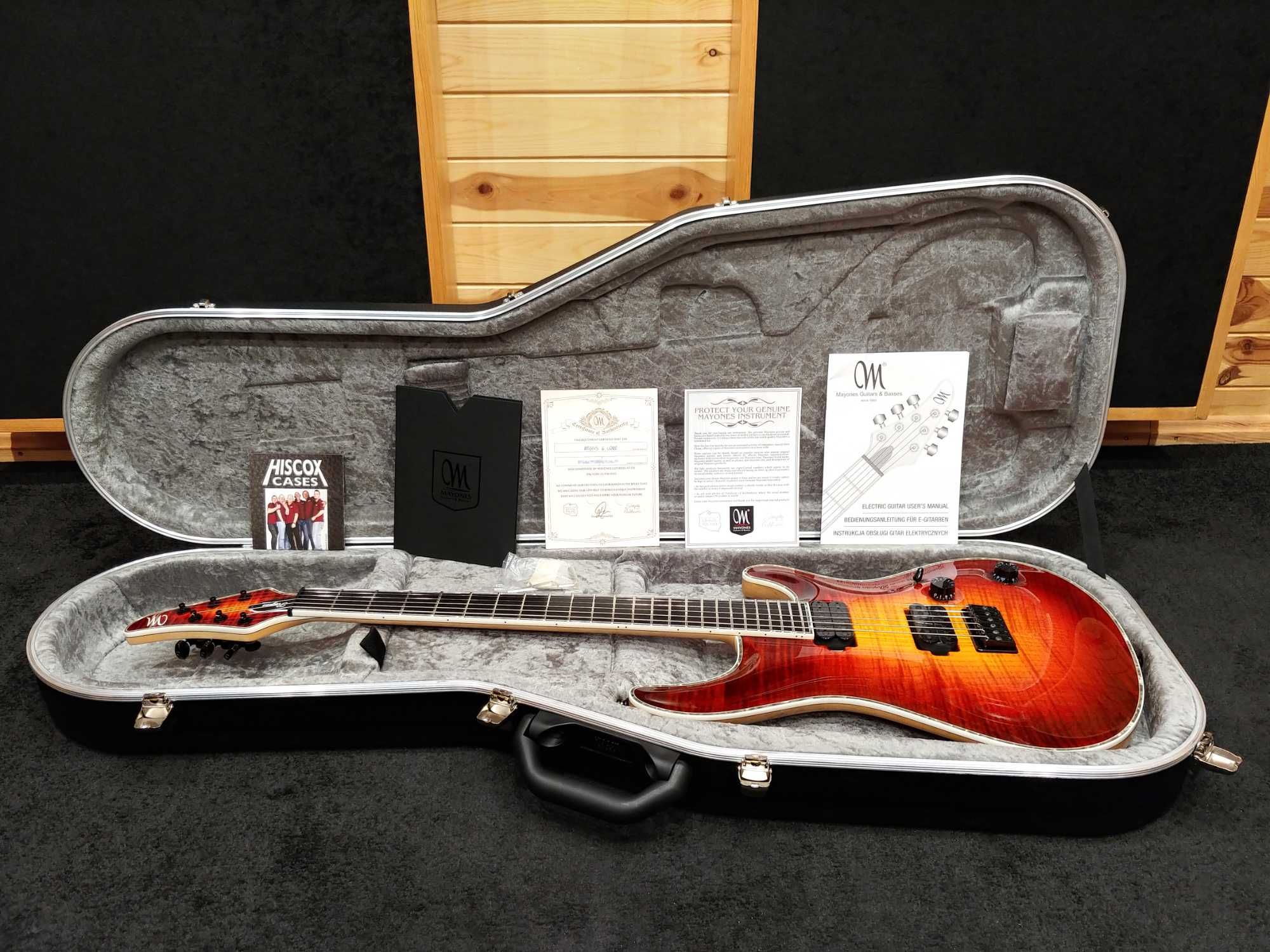 Mayones Regius Core 6 Lava Burst Bare Knuckle Hard Case Certyfikat