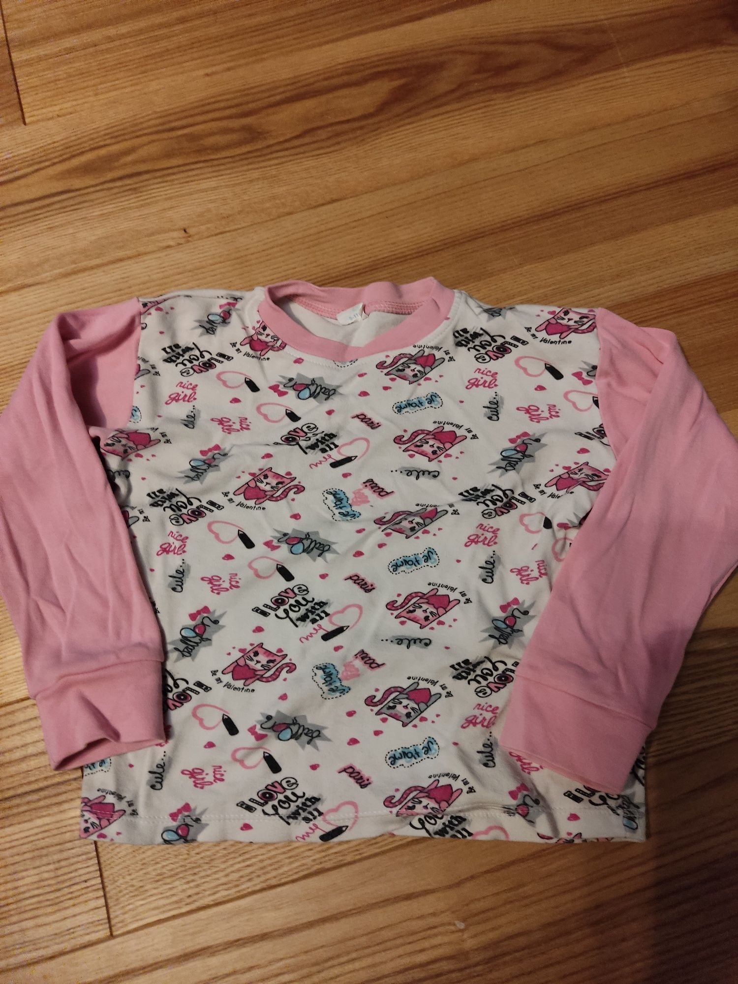 Bluzka piżamka kotek dla dziewczynki 110