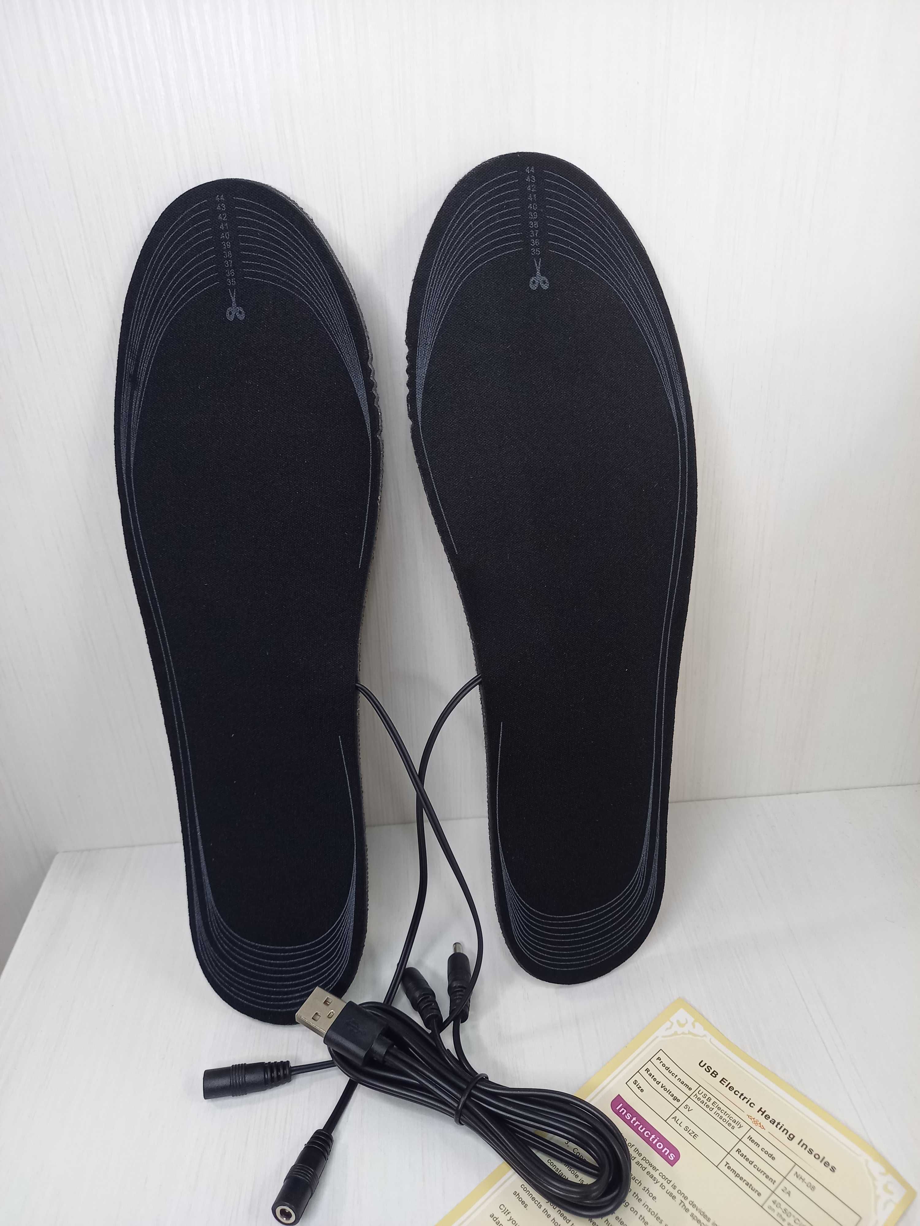 Термо устілки теплі для взуття з підігрівом від usb павербанку 35-44