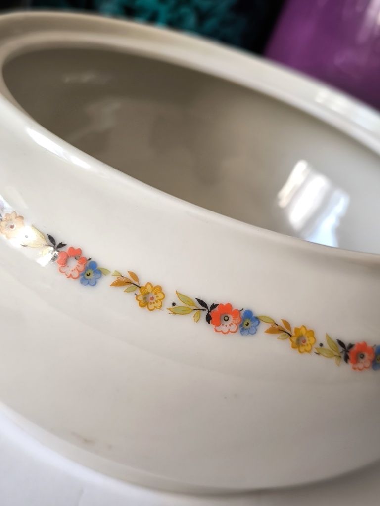 Waza KPM  osłonka na zioła piękna stara porcelana ecru Royal Ivory