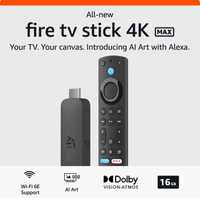 Медиаплеер firetv stick 4k max 2023, wifi 6e, 16 gb