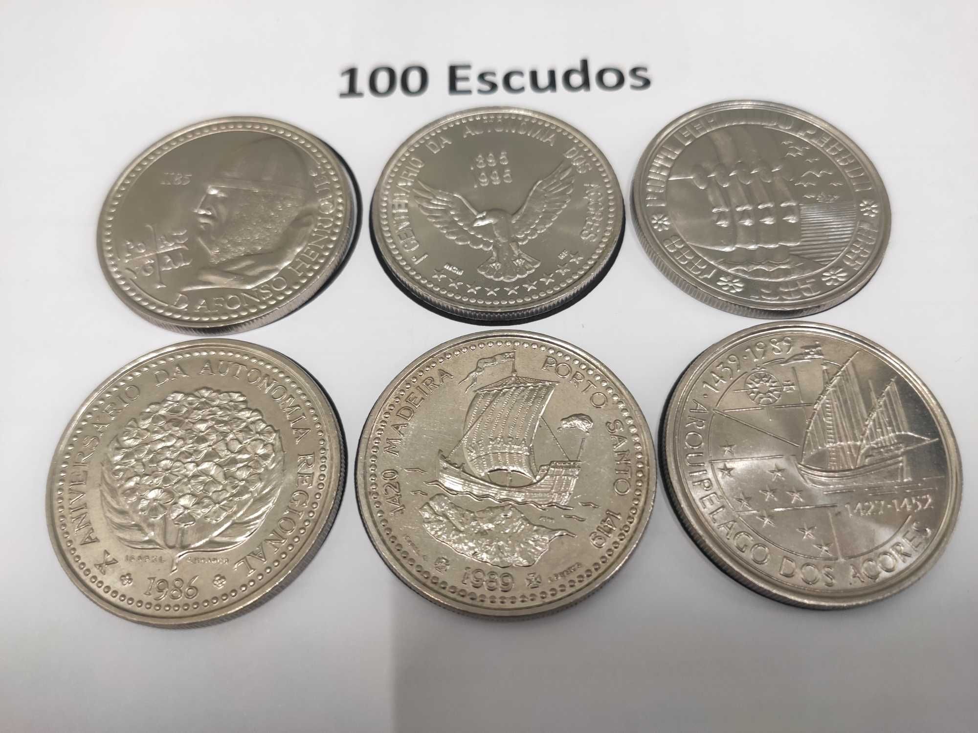 6 moedas de 100 Escudos – Várias