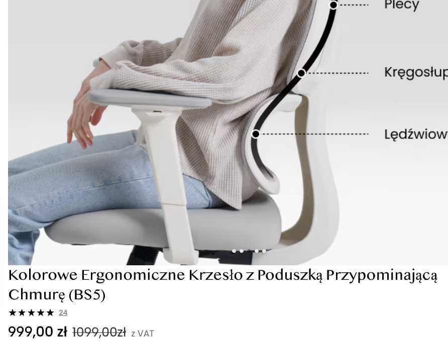 Okazją Promocja Ergonomiczne Krzesło z Poduszką Przypominającą Chmurę