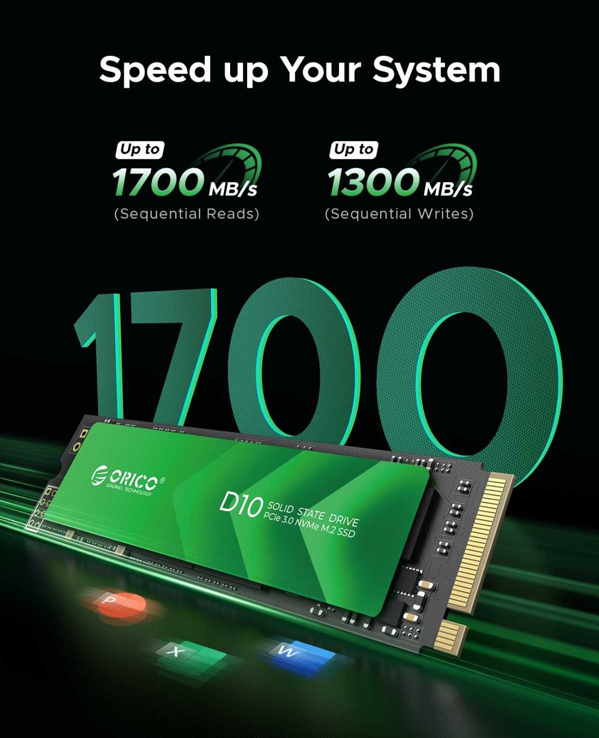 Твердотільний накопичувач ORICO M.2 NVMe SSD 128GB PCIe 3.0 (1700MB/s)