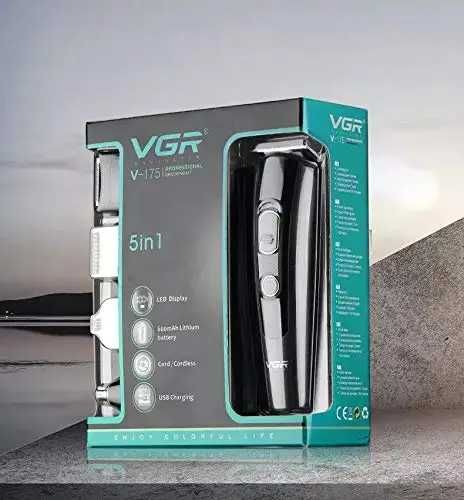Аккумуляторный триммер VGR V-175 машинка для стрижки тример насадками