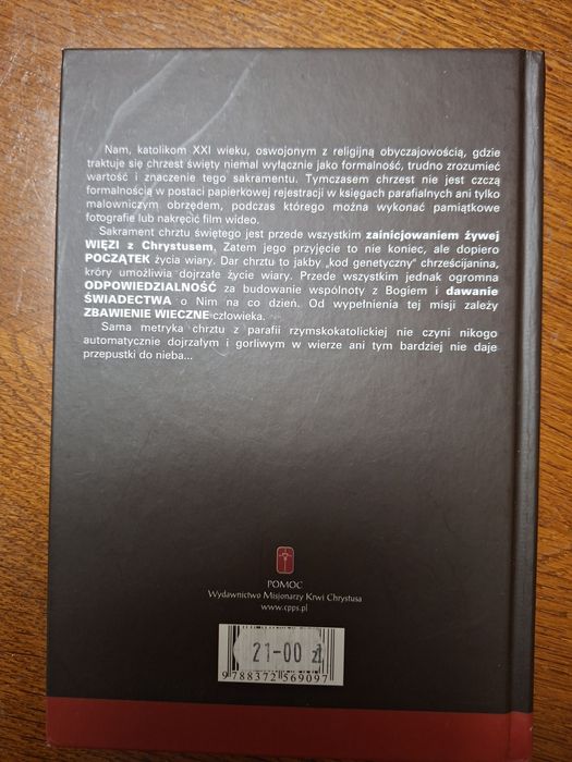 Chrzest święty- sakrament nie tylko dzieciństwa