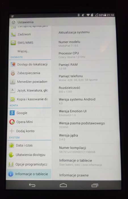 Tablet Huawei T1 sprawny dobra bateria 8 cali