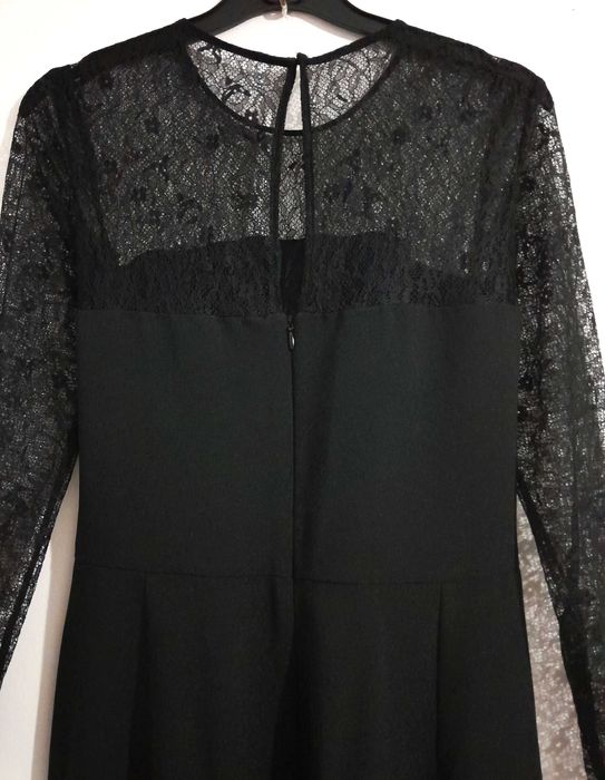 Macacão / Jumpsuit preto c/efeito renda da Zara T: L Novo c/etiqueta