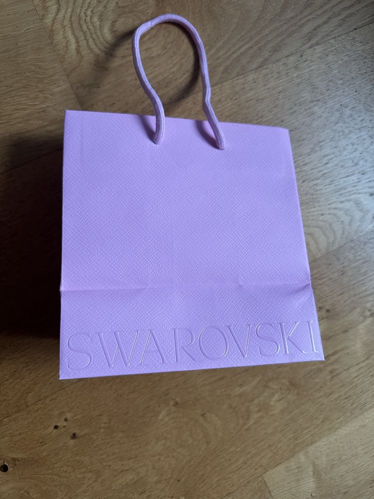 Torebka torba papierowa Swarovski pudroży róż barbie