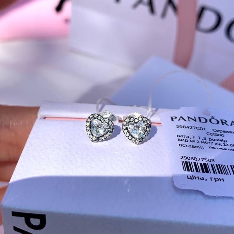 Сережки пандора оригінал, серьги пандора, срібні сережки Pandora