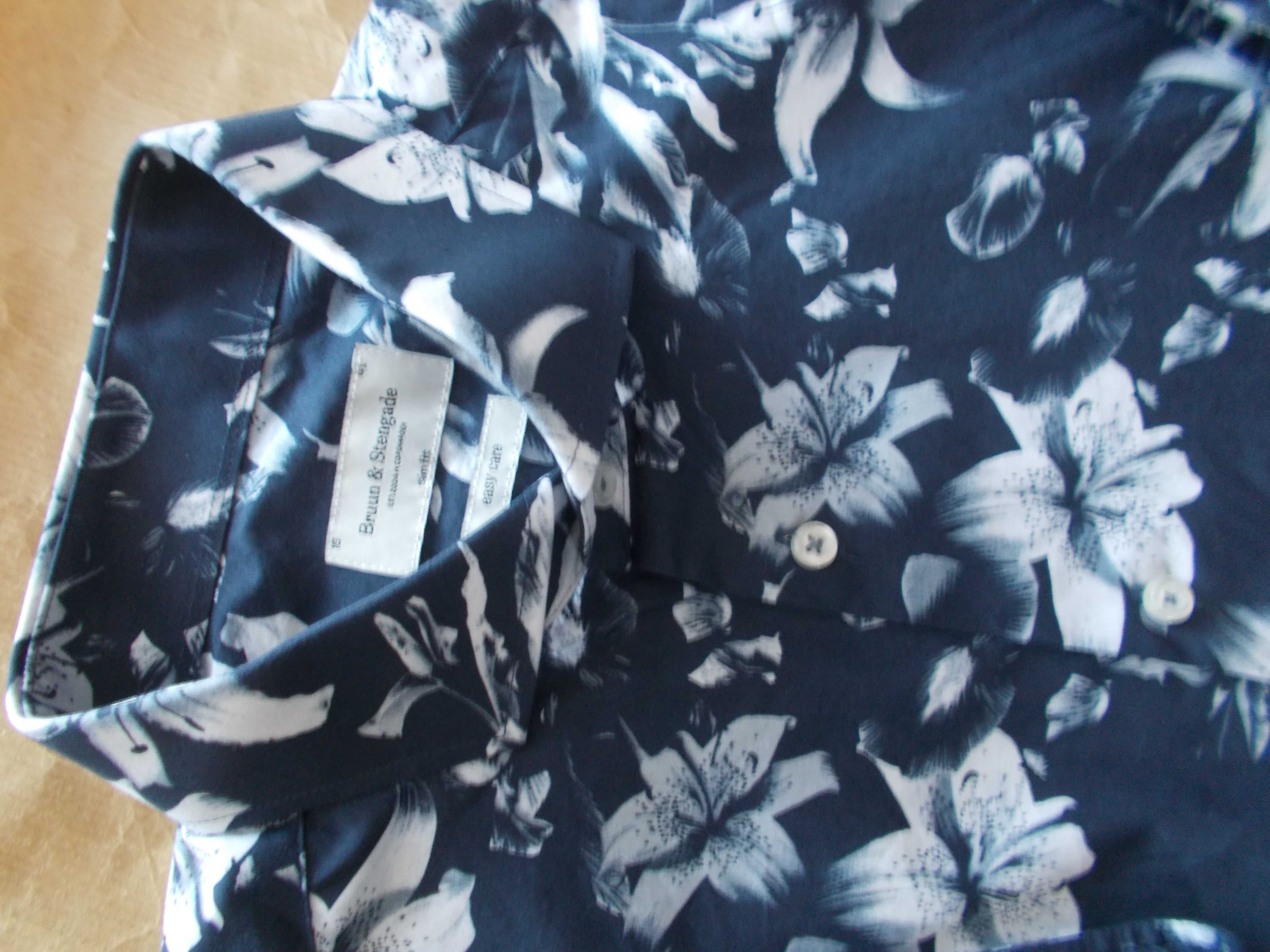 M/L- BRUUN- STRENGADE Premium Koszula Męska M/L 41 cm Szwecja