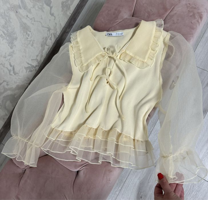 Сорочка,Блузка zara жіноча з рукавами ……………..