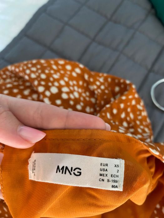 Сукня MANGO, довжина максі, помаранчева з білим принтом