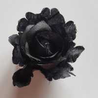 Broszka róża gumka do włosów z różą 
Czarna broszka
Czarna gumka do wł