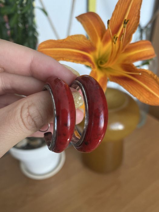 Серьги винтаж круглые кольца сережки женские