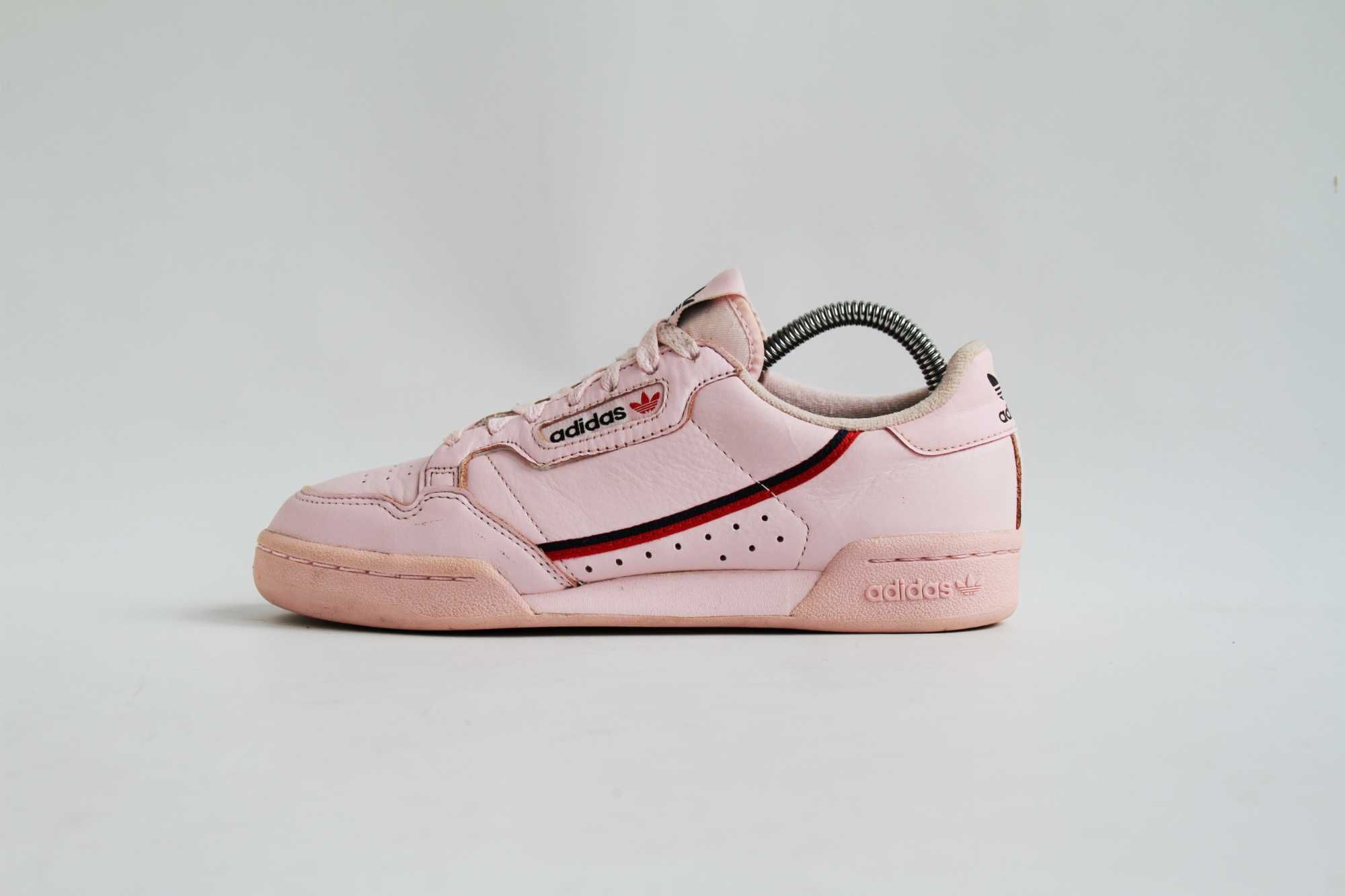 розовые женские кожаные кроссовки Adidas Pink 39 размер