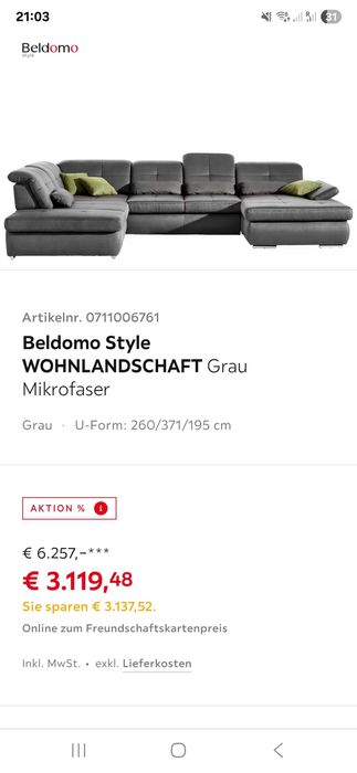 Narożnik  Sofa Bez funkcji spania