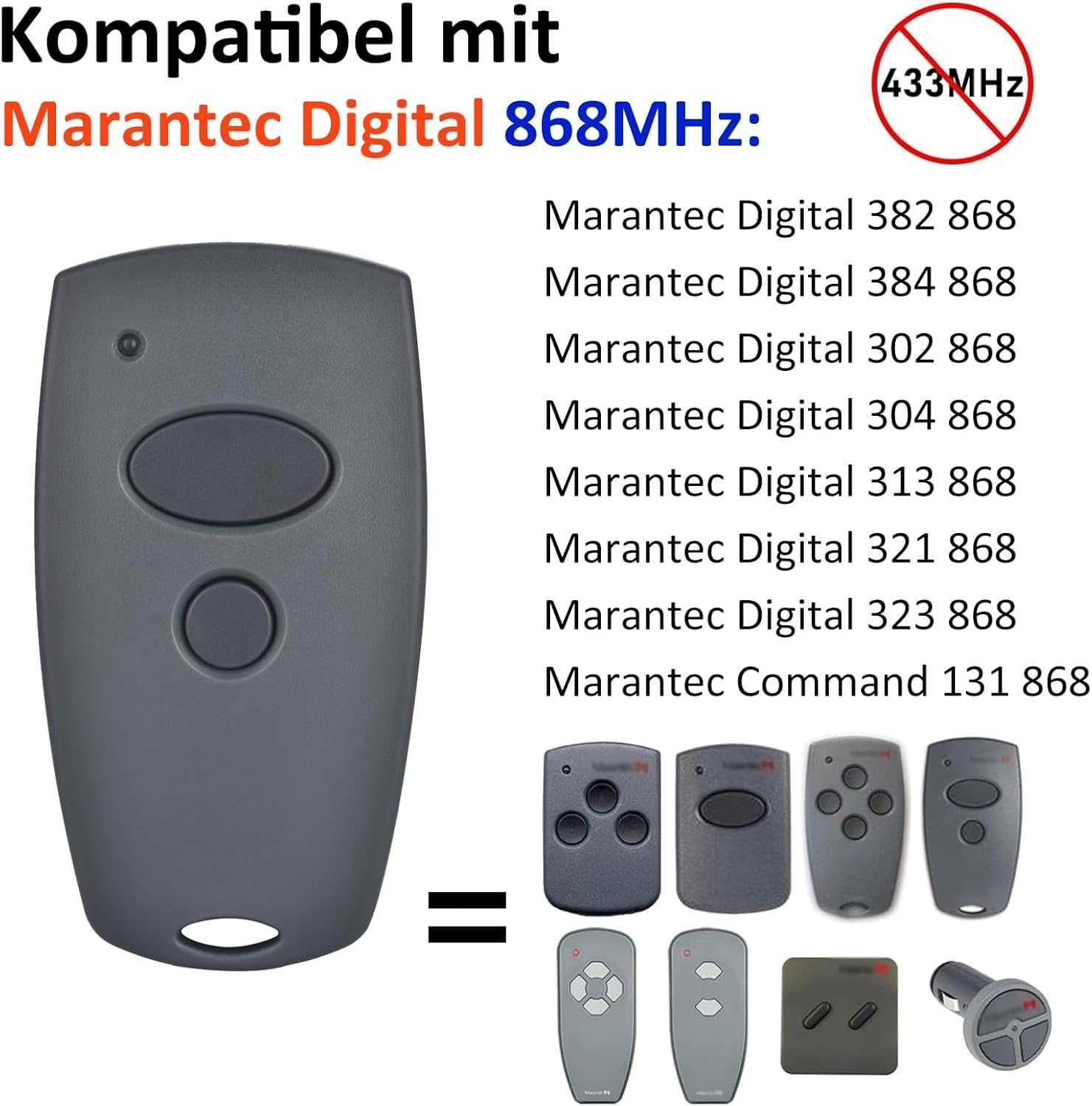 Otwieracz do bramy garażowej, kompatybilny z 868 MHz Marantec Digita