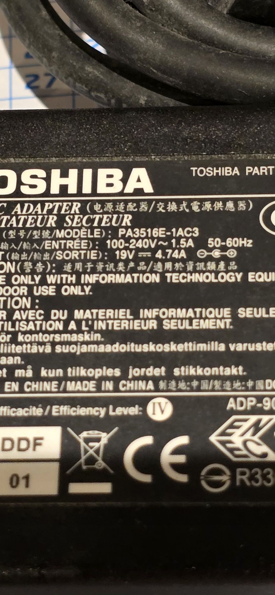 Carregador pc Toshiba