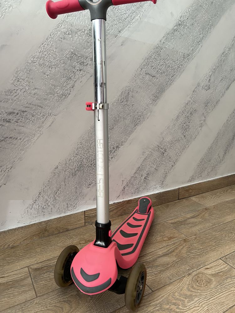 Самокат дитячий Best Scooters( для дівчинки рожево-сірий)