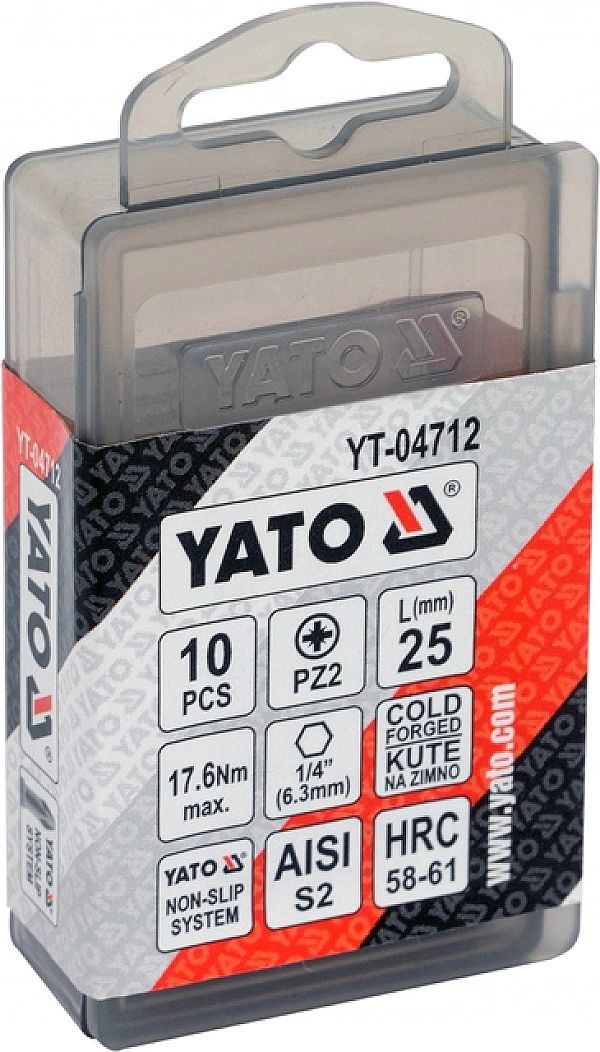 Groty do wkrętarki pz2 x 25mm 10szt YT-04712 YATO