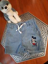 Spodenki jeansowe dla chłopca Myszka Mickey 80 super stan